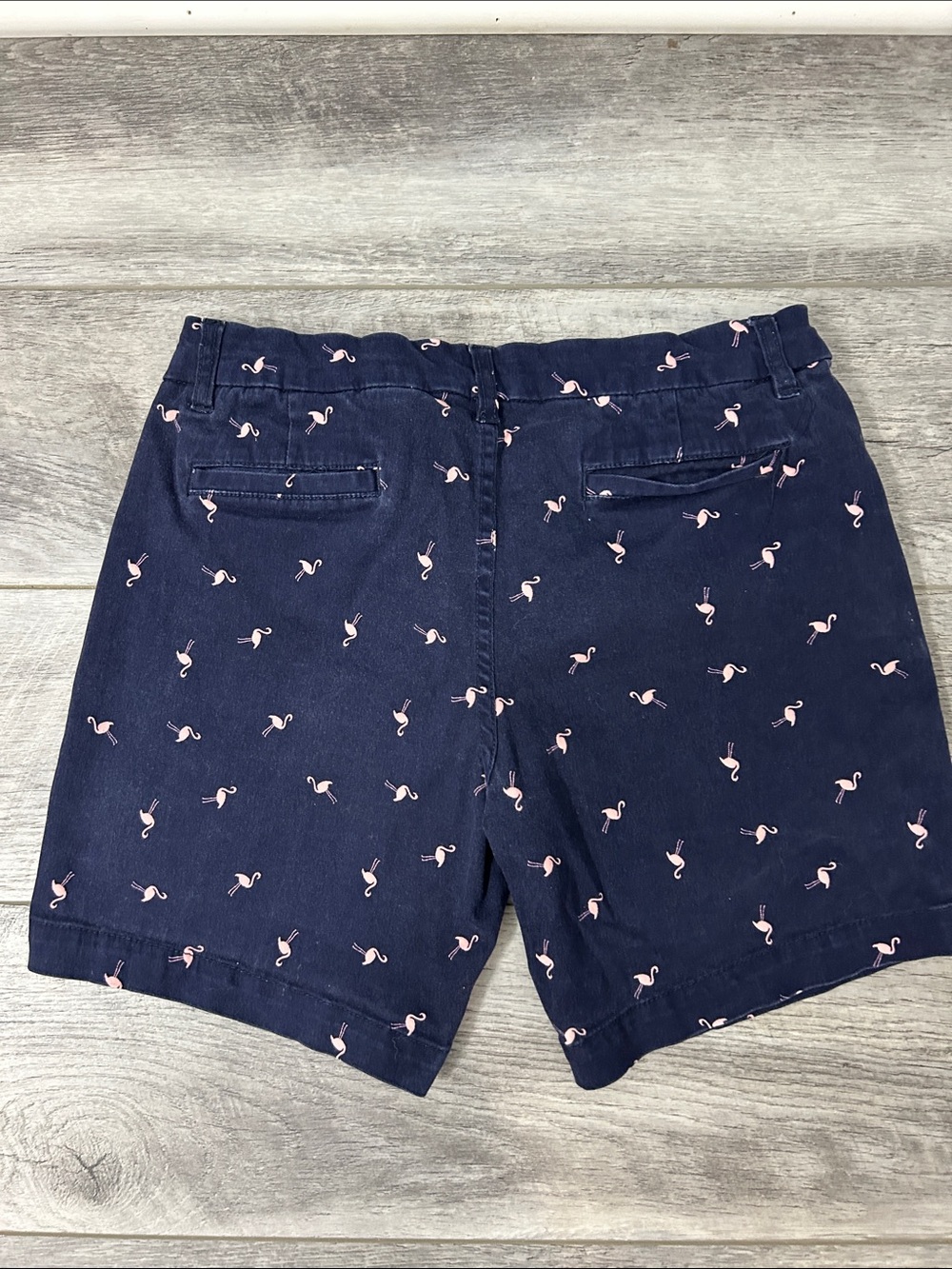 Market & Spruce Navy Shorts with Pink Flamingo Embroidery - Picture 3 of 3